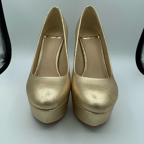 Marciano Sexy Gold Leather Heels - Picture 3 of 13